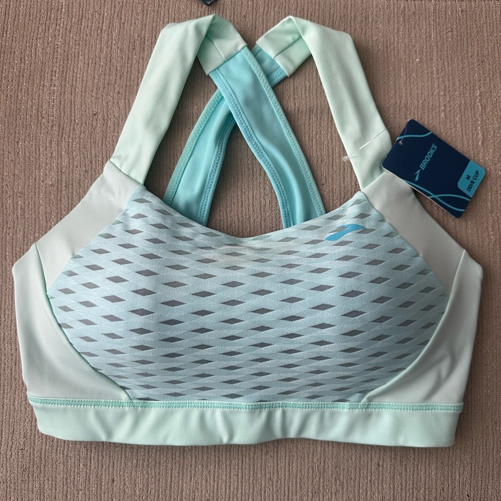 Brooks Aqua and Cream Sports Bra